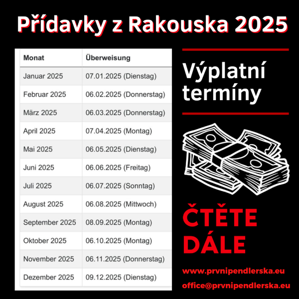 Výplatní termín přídavků 2025